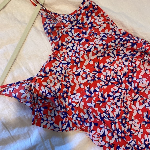 Yumi Kim Strappy Floral Dress. Size XS. Red, Blue, White. Tulip Mini Dress. - Picture 8 of 10